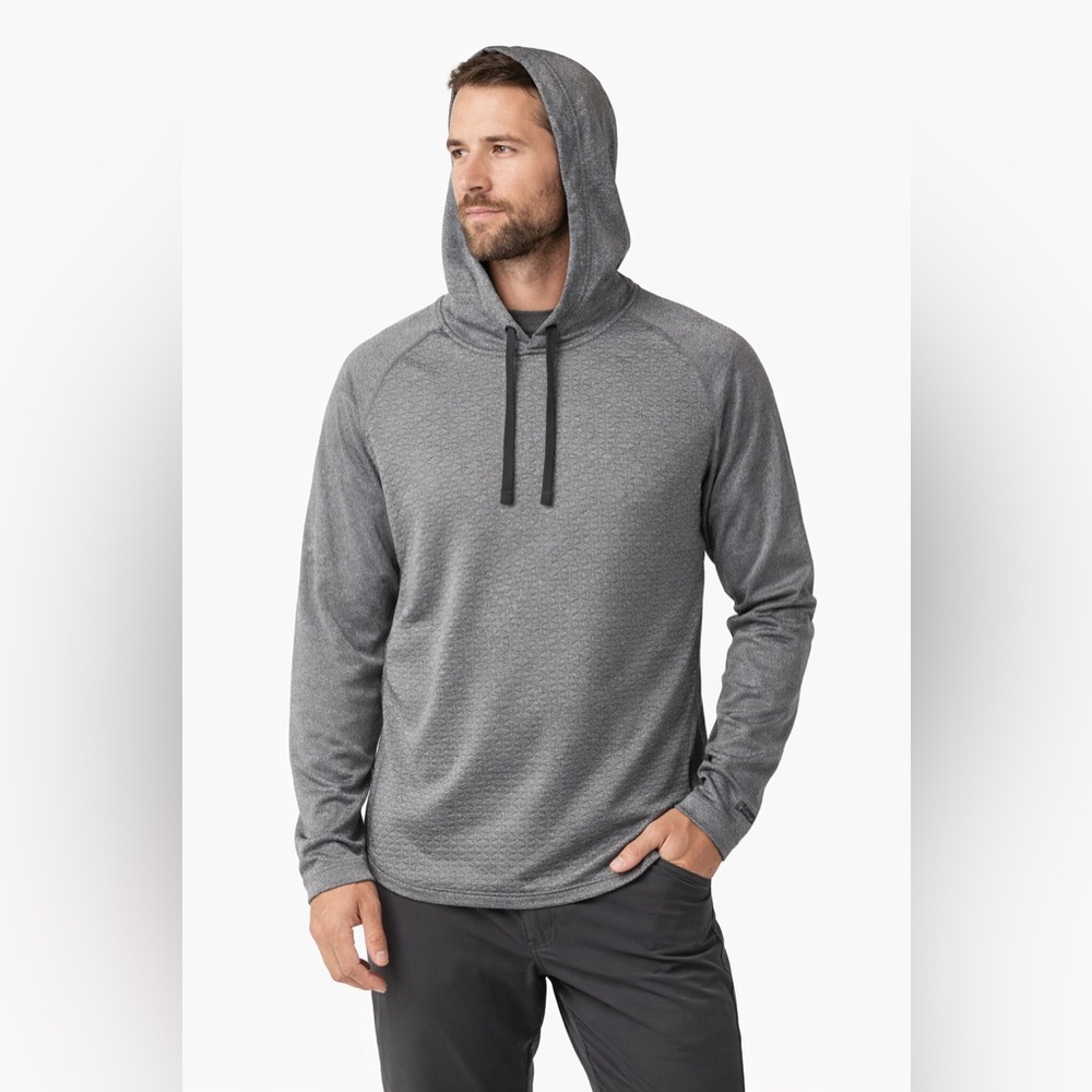 Columbia Gray Textured Performance Hoodie Size M Lightweight Active Pullover